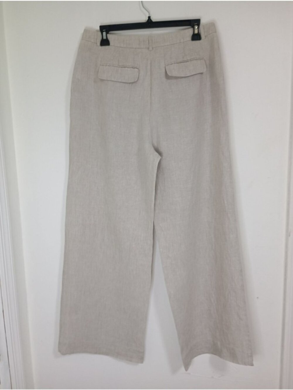 J.Crew Essential Wide Leg Linen Pants Beige Sz 10 Lightweight Tailored Trousers - Picture 14 of 14
